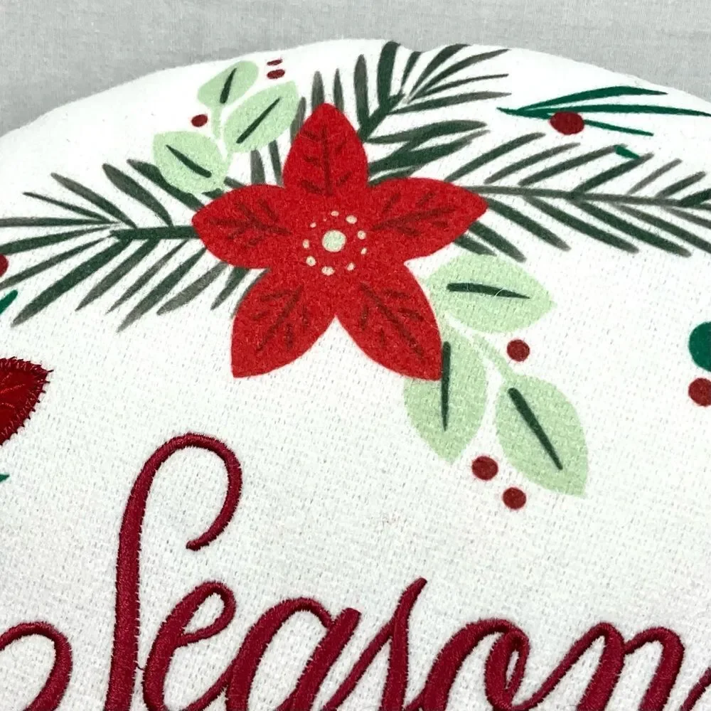 Season’s Greetings Round Pillow 15